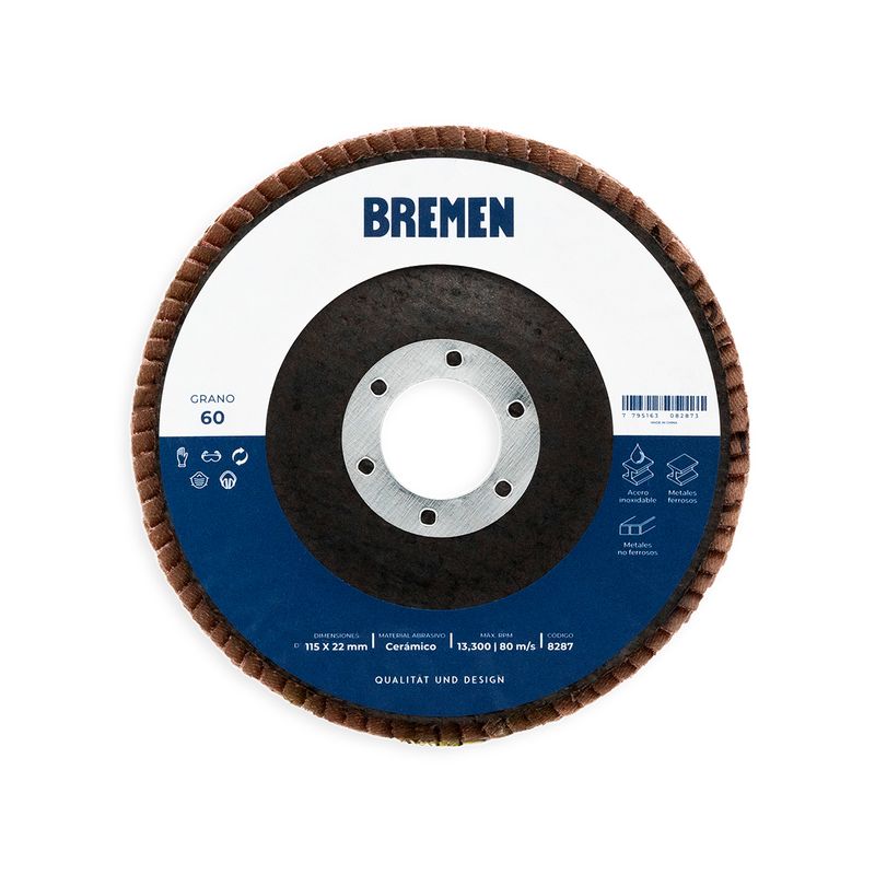 DISCO FLAP BREMEN 4-1/2″ (ø115x22mm) CERAMICO – 060 [10 unid]