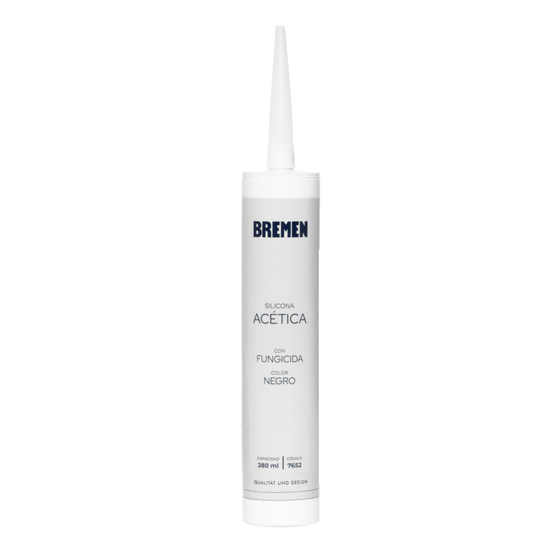 Silicona Acética con Fungicida 280ml [Negra] BREMEN® (Caja x 12 Uni)
