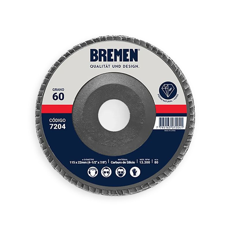 DISCO FLAP BREMEN 4-1/2″ C de Si (G. 60) [10 unid]