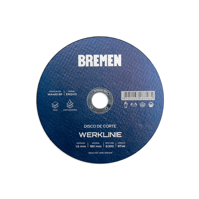 DISCO DE CORTE BREMEN® WERKLINIER 7″ (180×1.6x22mm) [10 unid]