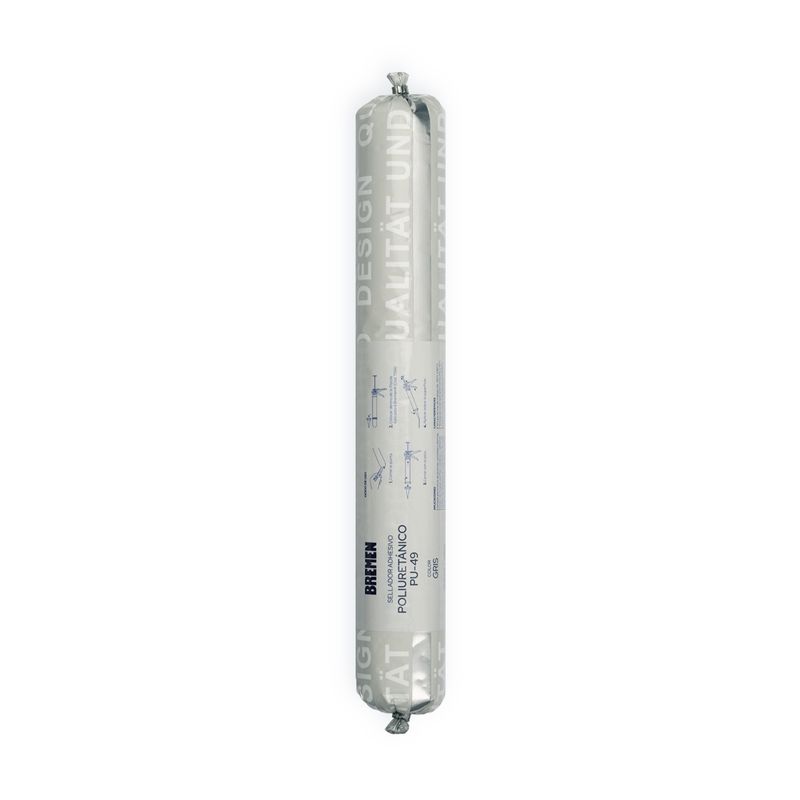 SEL. Sellador Adhesivo Poliuretánico PU-49 600ml [Gris] BREMEN® (Caja x 12 Uni)