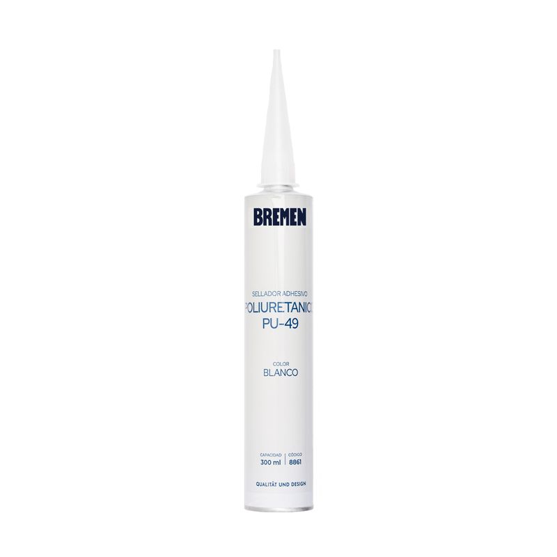 SEL. Sellador Adhesivo Poliuretánico PU-49 300ml [Blanco] BREMEN® (Caja x 12 Uni)