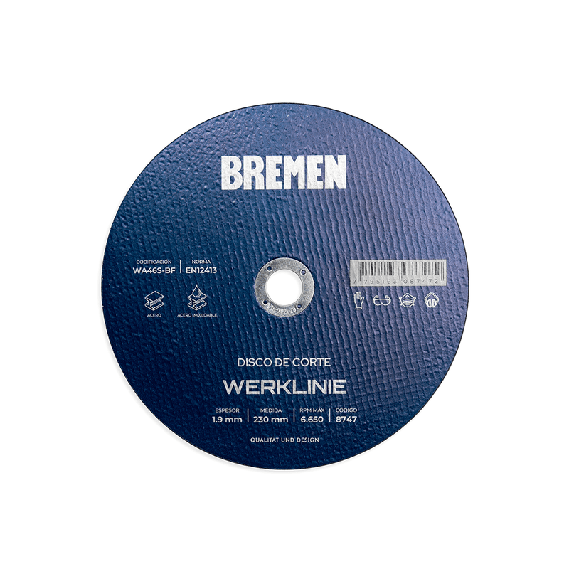 DISCO DE CORTE BREMEN® WERKLINIER 9″ (230×1.9x22mm) [10 unid]