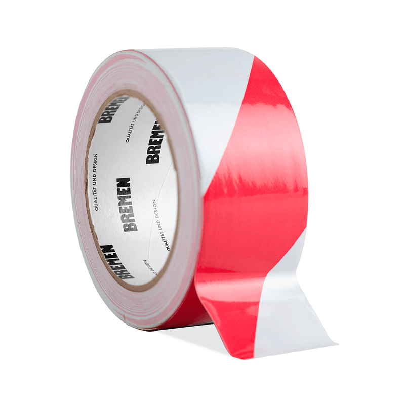 CINTA ADHESIVA DEMARCACION 0,15mmX48mmX30m BREMEN® [Roja y Blanca]