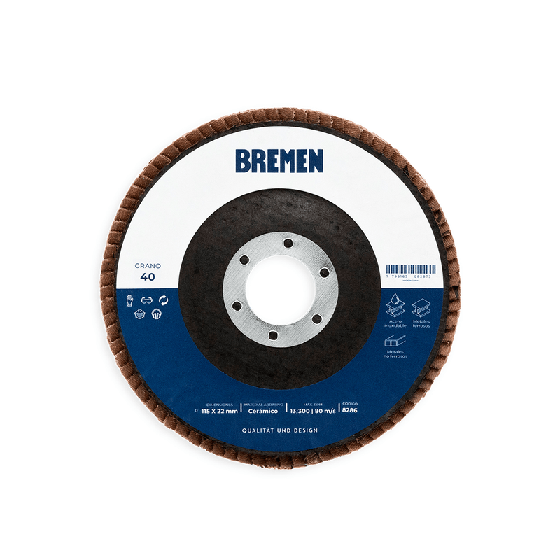 DISCO FLAP BREMEN 4-1/2″ (ø115x22mm) CERAMICO – 040 [10 unid]