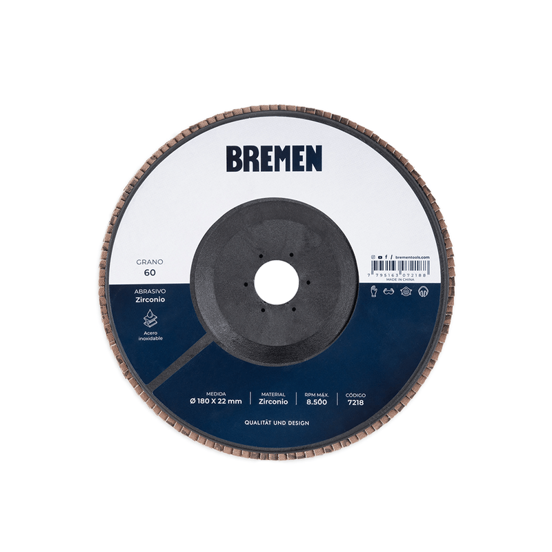 DISCO FLAP BREMEN 7″ Zirconio (G. 60) [10 unid]